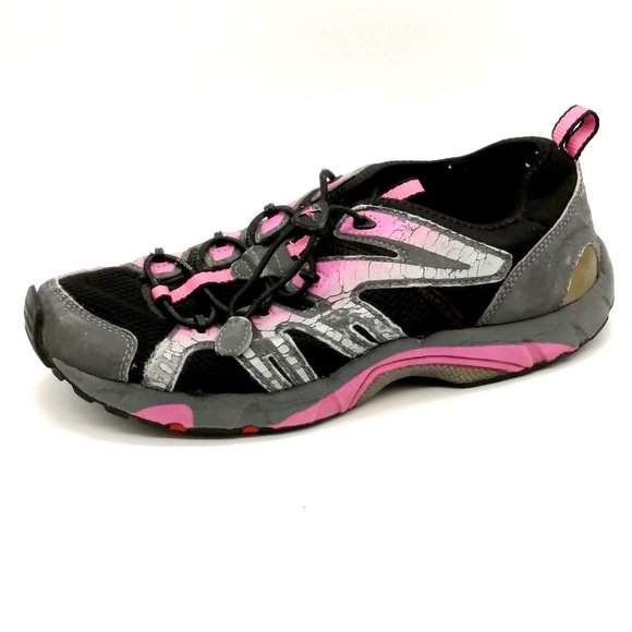 Ecco Womens Sneaker Black Gray Pink Lace‎ Up Walking Shoe Round Toe  EUR 39 - Picture 1 of 8